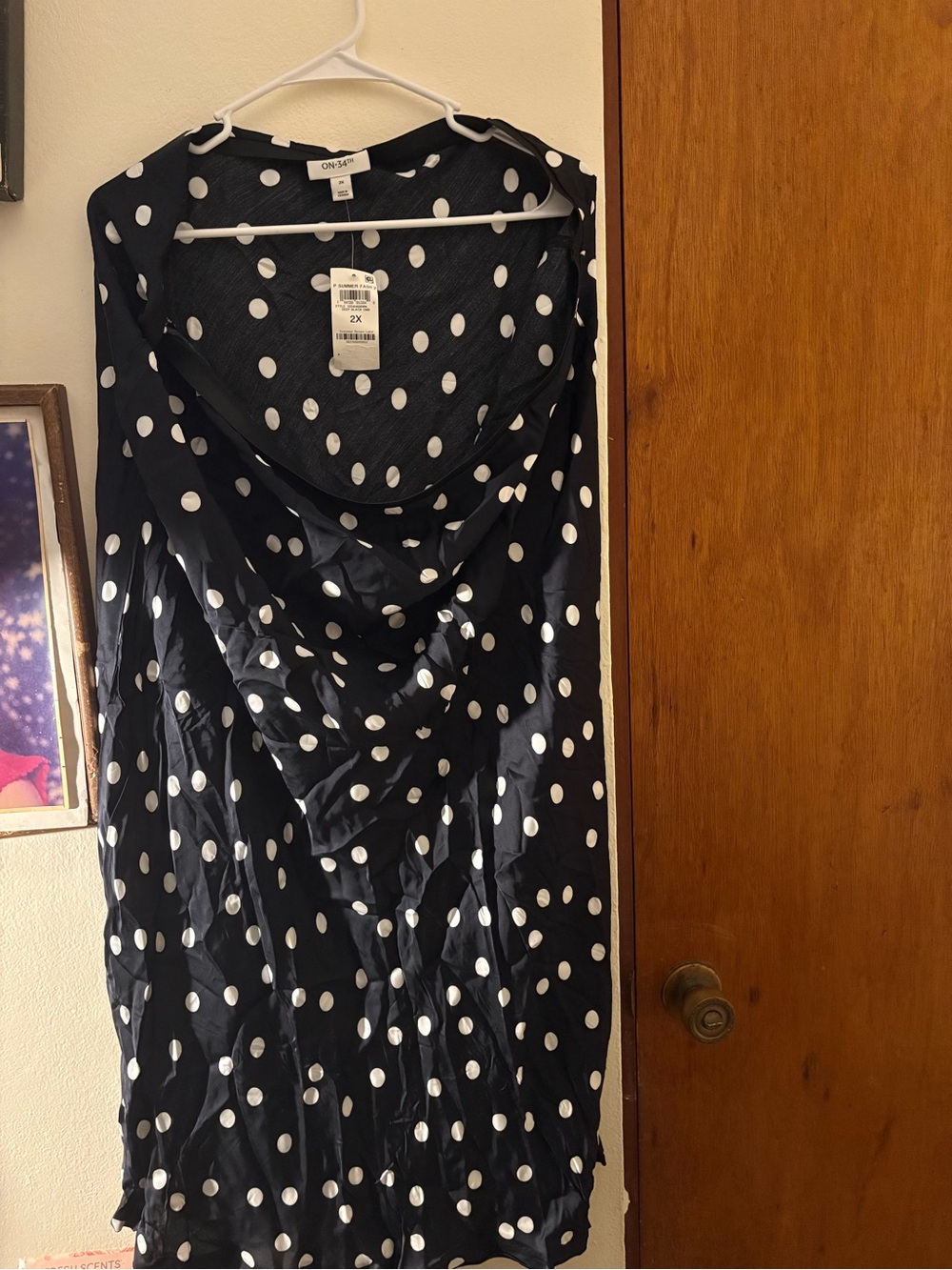 City Chic Black & White Polka Dot Maxi Skirt